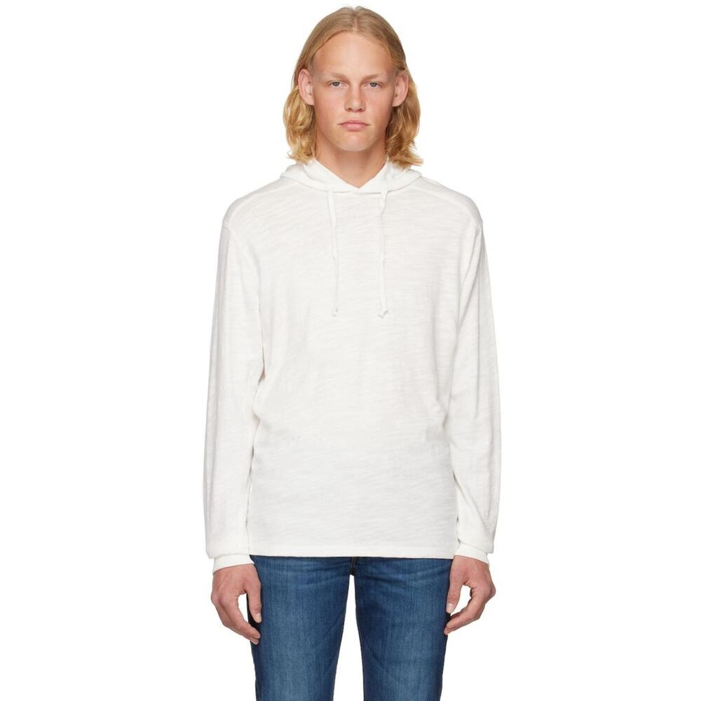 RAG & BONE Men's Classic Flame Hoodie Size XL In White